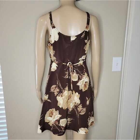 Vintage Joule polyester brown floral mini dress. - Picture 10 of 16